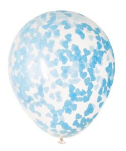 Lyseblå hjerter konfetti balloner