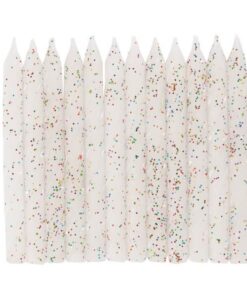 Lagkagelys hvide med glitter og prikker