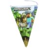 Minecraft fødselsdag vimpel flag guirlande