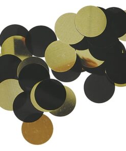 Konfetti runde guld og sort mix