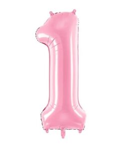 Folie tal ballon nummer 1 lyserød