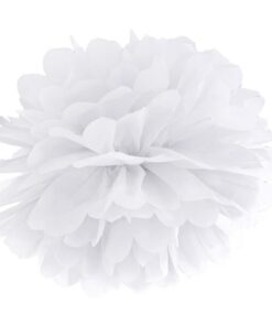 Silkepapir pompom kugle hvid