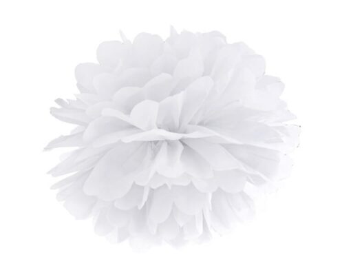 Silkepapir pompom kugle hvid