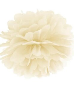 Silkepapir pompom kugle creme