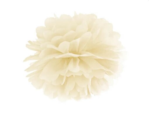 Silkepapir pompom kugle creme