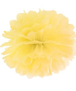 Silkepapir pompom kugle gul