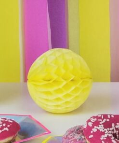 Gul Honeycomb pompom kugle