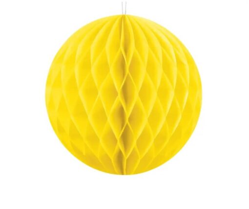 Gul Honeycomb pompom kugle
