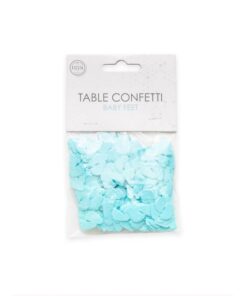 Barnedåbspynt konfetti lyseblå baby fødder