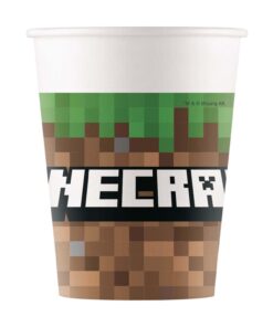 Minecraft fødselsdag papkopper og papkrus 200ml