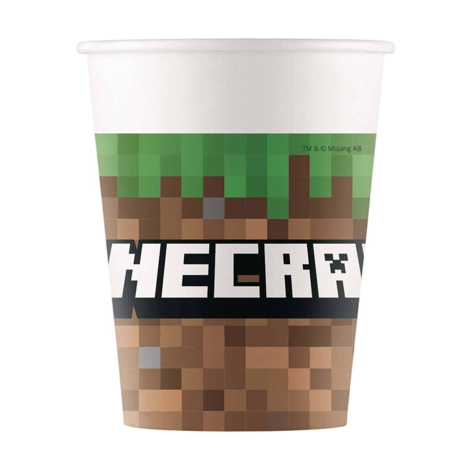 Minecraft fødselsdag papkopper og papkrus 200ml