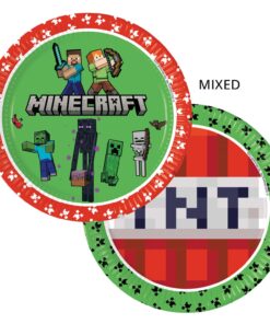 Minecraft fødselsdag paptallerkner