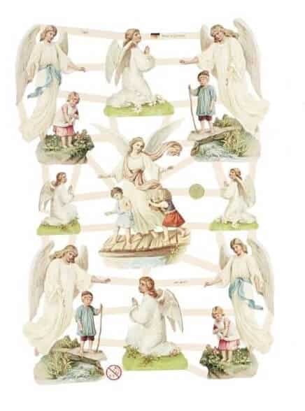 glansbilleder med nostalgiske engle