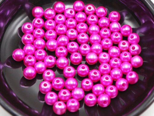 Runde pink voksperler 4mm