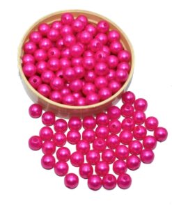 Runde pink voksperler 4mm