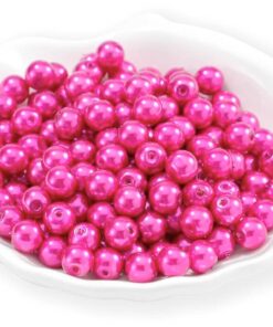Runde pink voksperler 4mm