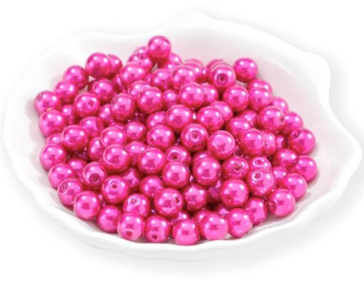Runde pink voksperler 4mm