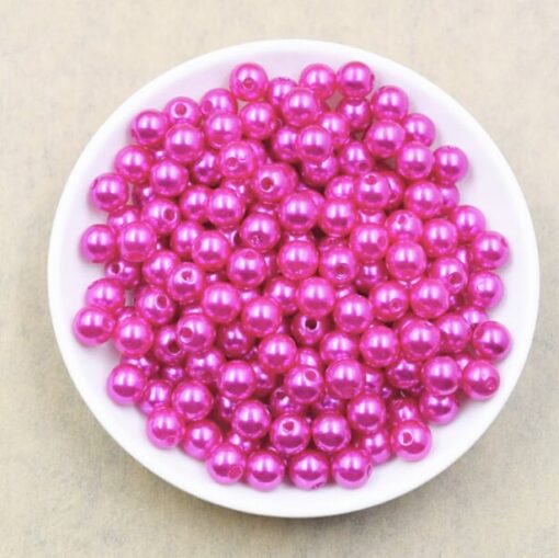 Runde pink voksperler 4mm