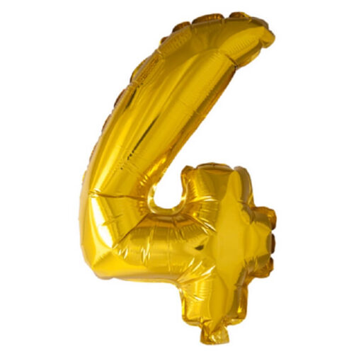 Folie talballon nummer 4 guld