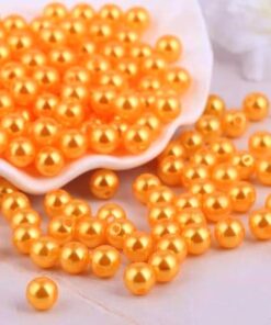 Voksperler runde mørk gul 3mm til smykkefremstilling