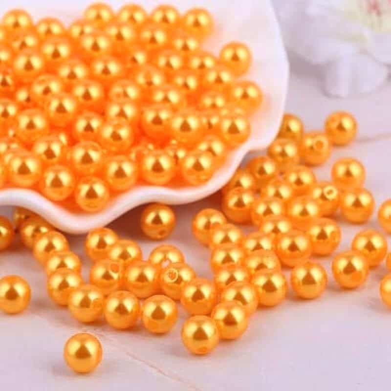 Voksperler runde mørk gul 3mm til smykkefremstilling