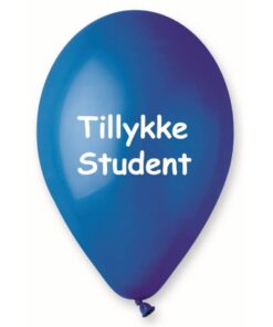 Blå balloner med Tillykke Student