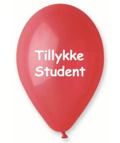 Røde balloner med Tillykke Student