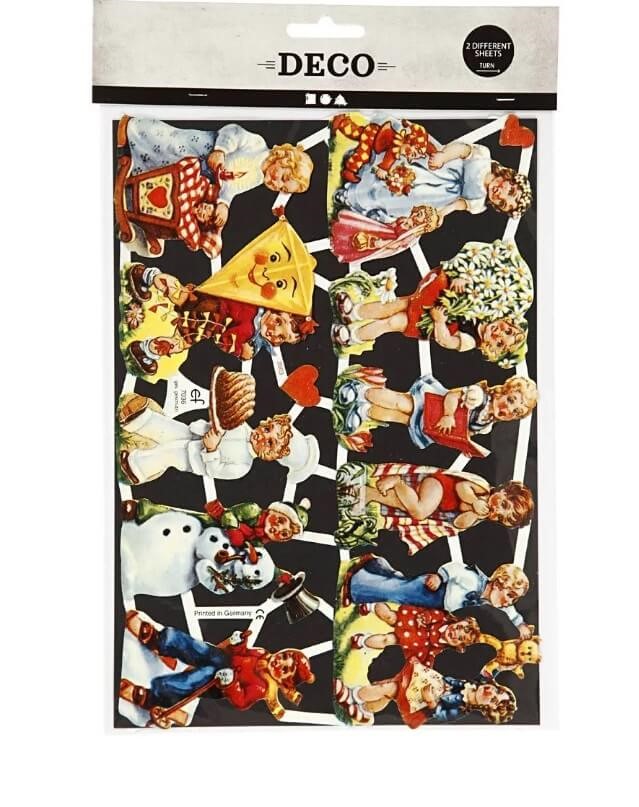 Glansbilleder med nostalgiske børn