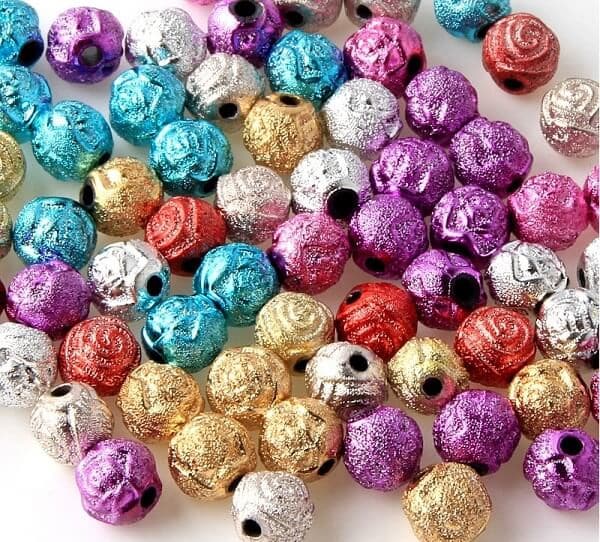 Stardust perler 8mm rose mix akryl 50 stk