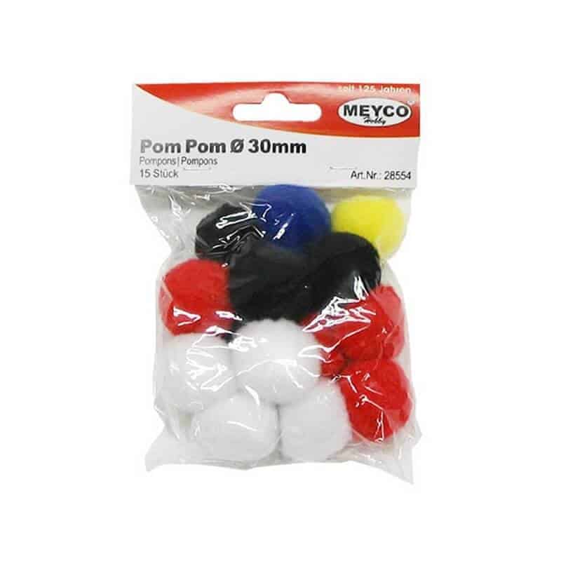 Pom Pom kugler 30mm mix