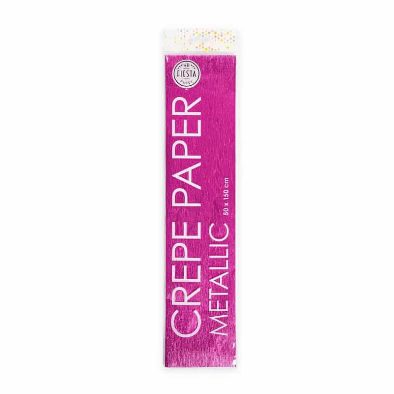 Crepe papir 50x150cm metallic pink