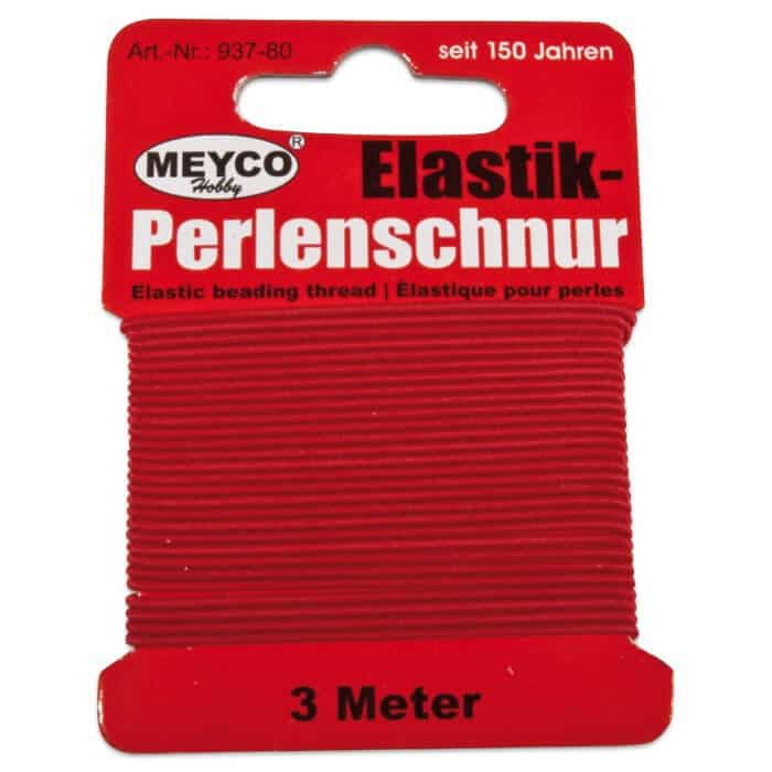 Elastiksnor rød 1mm 3 meter