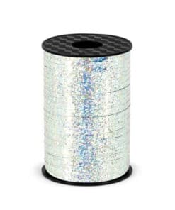 sølv glitter gavebånd 4mm 91m