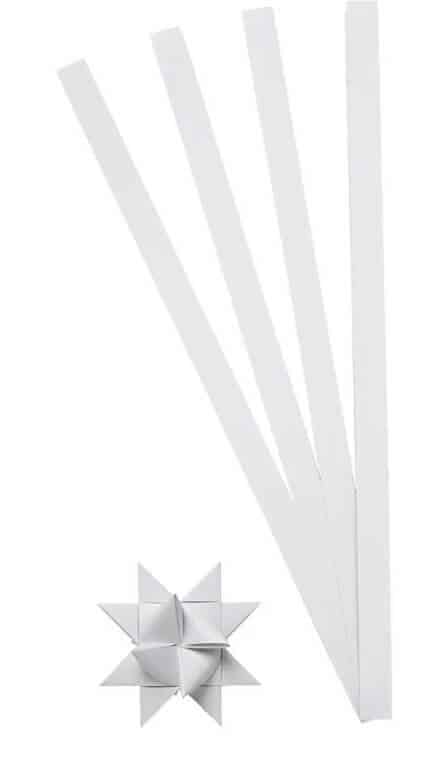 Stjernestrimler hvide - 45 cm x 1 cm - 100 strimler