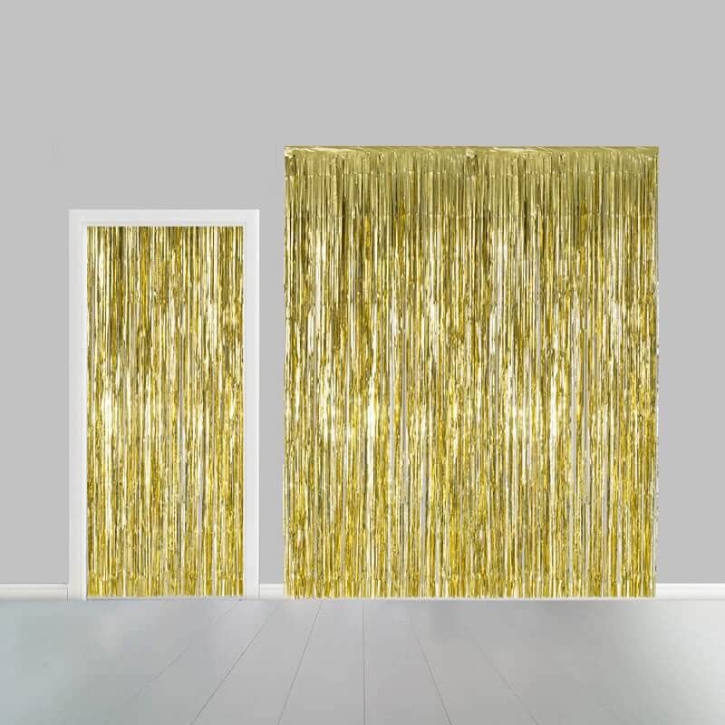 Glimmerforhæng guld 100cm x 240cm