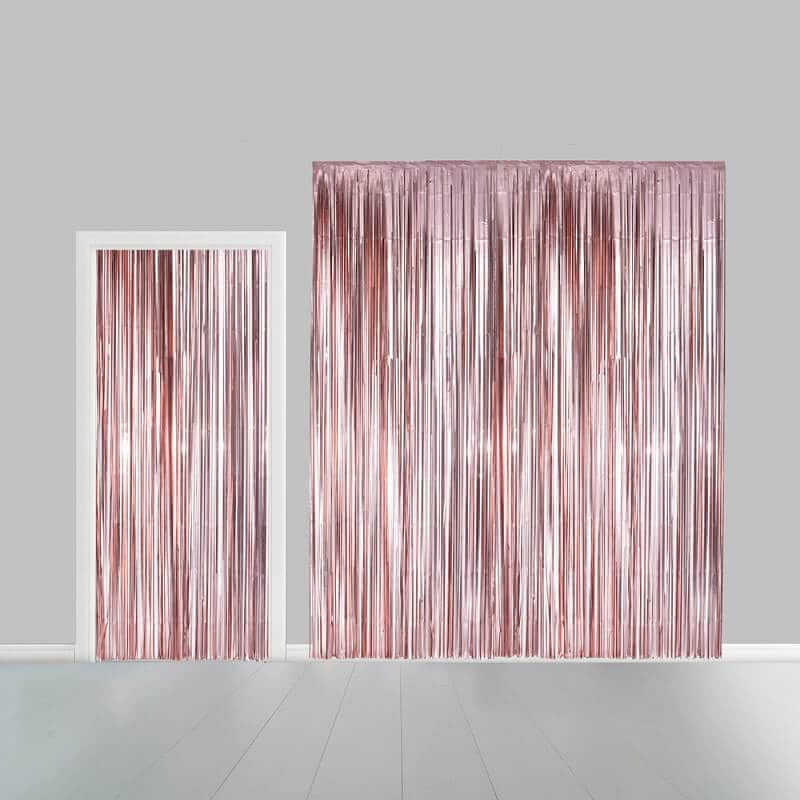 glimmerforhæng rose guld 100cm x 240cm