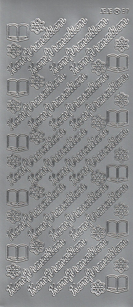 Stickers konfirmation tekst sølv jeje 97