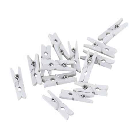 Mini træklemmer hvide 2,5cm 24stk
