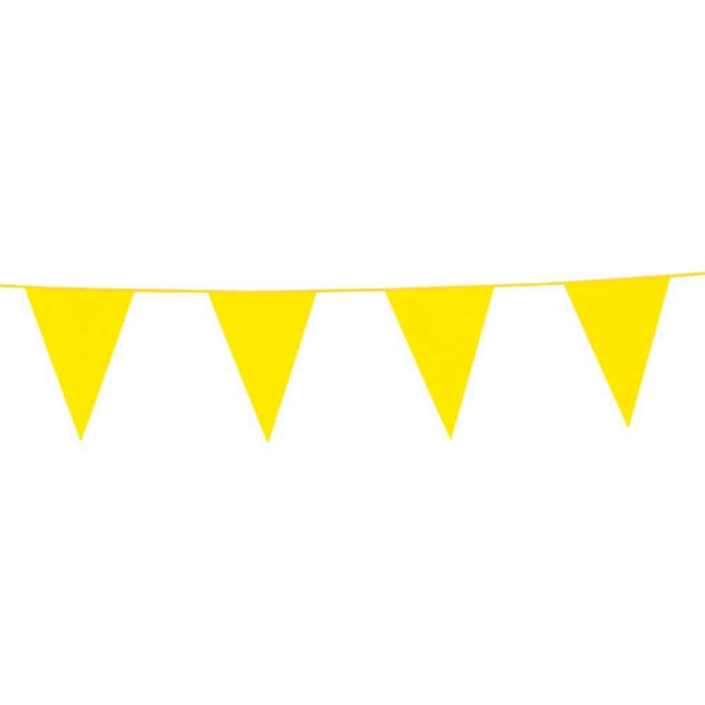 Gul vimpel flag guirlande 10m 15 flag