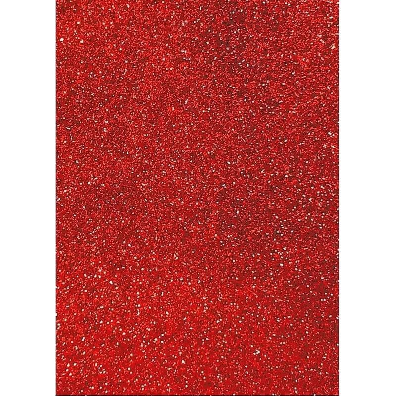 Mosgummi med glitter rød 2mm 20x31cm