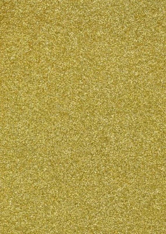 Mosgummi med glitter guld 2mm 20x31cm