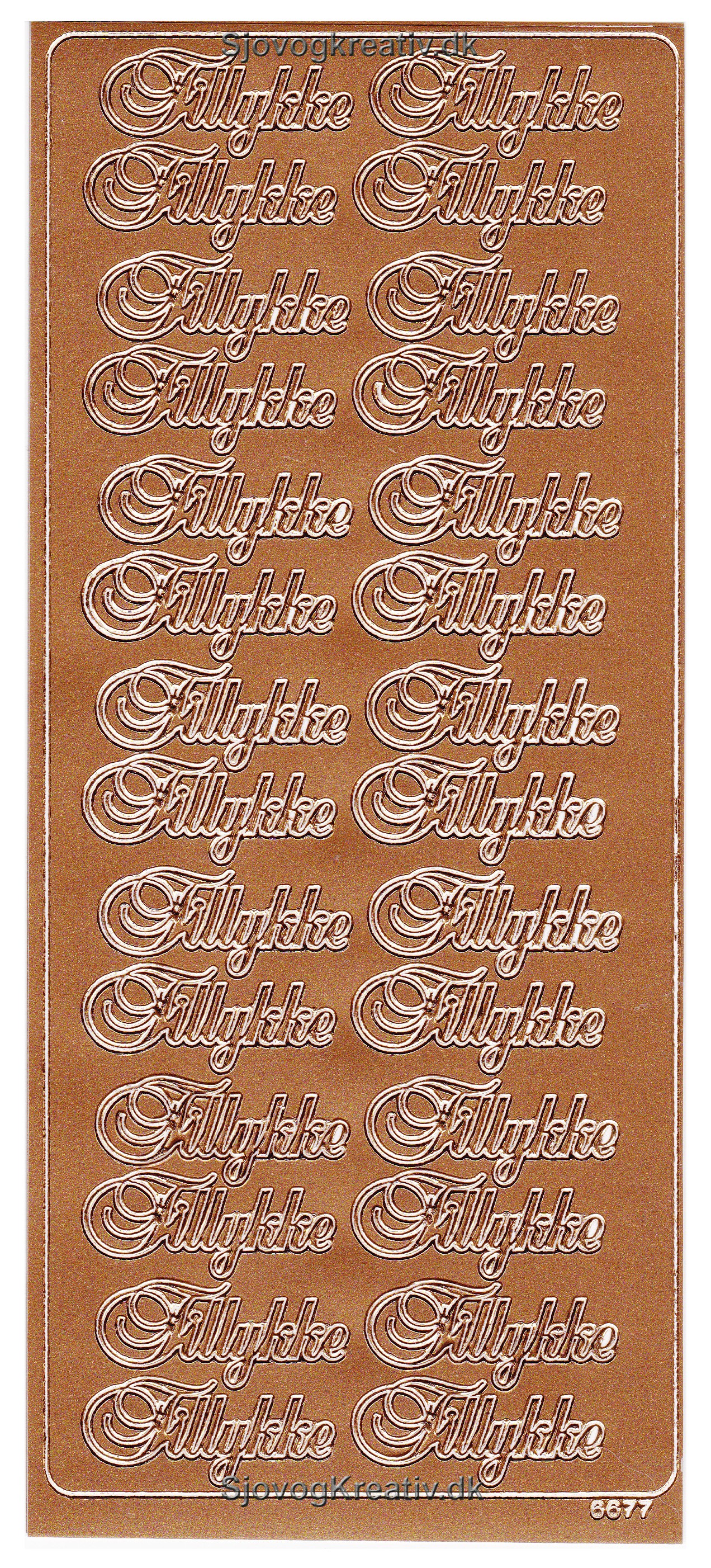 Stickers Tillykke kobber 6677