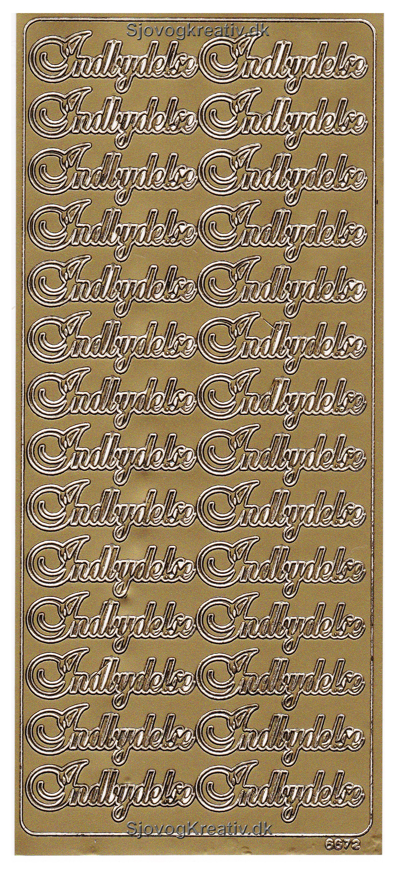 Stickers Indbydelse guld 6672