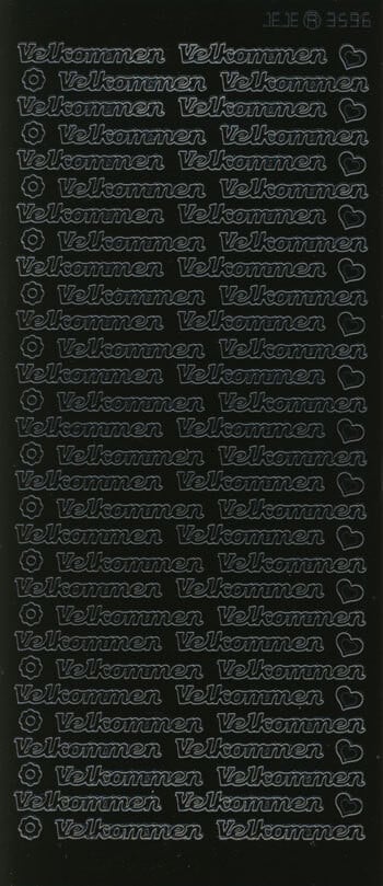 Stickers Velkommen sort tekst 3596