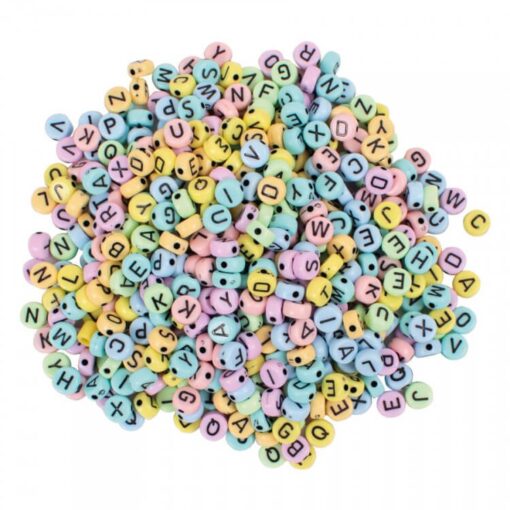Perler runde pastel med bogstaver