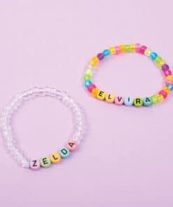Perler runde pastel med bogstaver, 750stk, 6,5 x, 6,5 mm