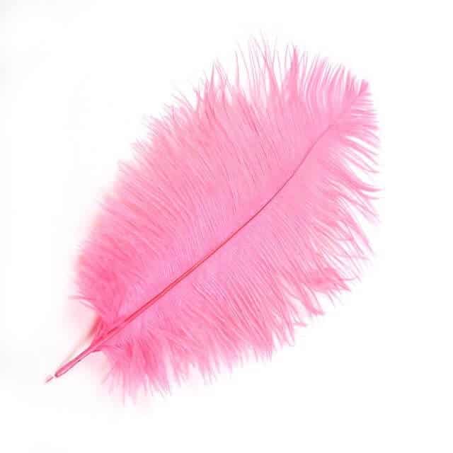 Strudsefjer lyserøde 40-45cm 1stk