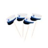 Tandstikker med blå studenterhuer 30stk 7,5 x 3,5 cm