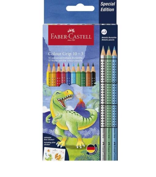 Faber Castell Grip 2001 farveblyanter akvarel Dinosaur metallic