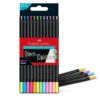 Faber-Castell Black Edition farveblyanter i neon og pastel, 12 stk med sort træ og kraftige farver